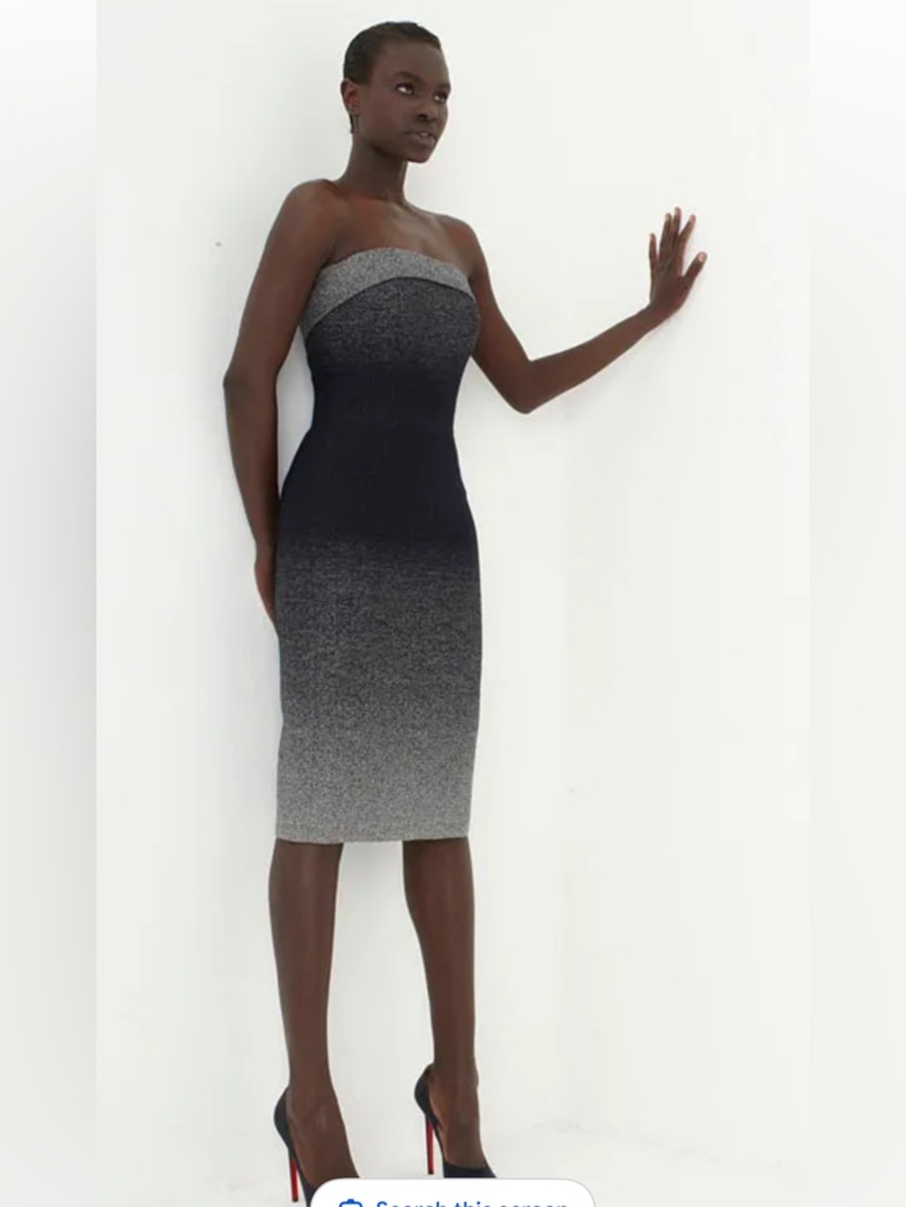 Martin Grant Wool Silk Strapless Ombre Sheath Dress Sz Small